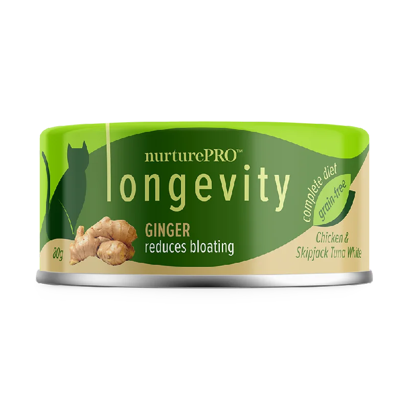 Nurture Pro Cat Longevity with Green Tea Essence GF Chicken & Skipjack Tuna White Meat Ginger 80g