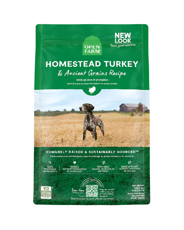 Open Farm Homestead Turkey Ancient Grains Dry Dog Food 4lb