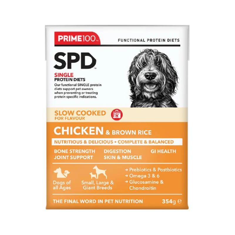 Prime100 Dog SPD - Slow Cooked Chicken & Brown Rice 354g