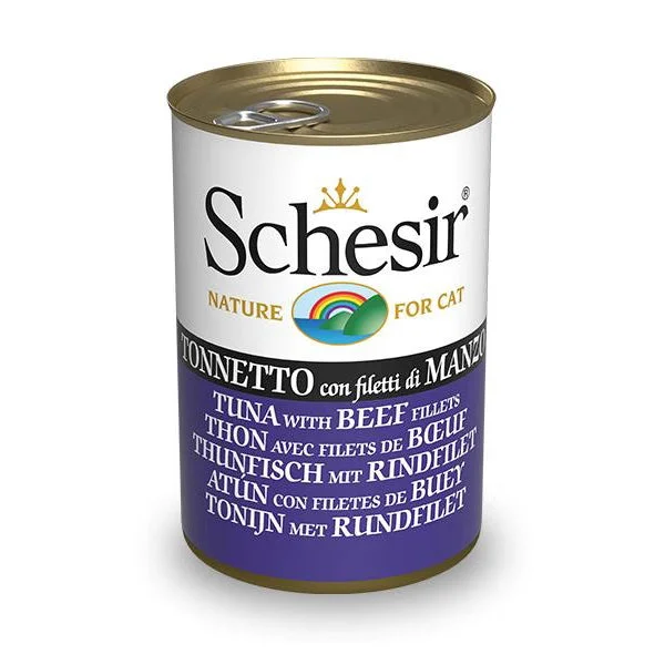 Schesir Nature Tuna with Beef Fillets in Jelly for Cats 140g