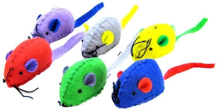 Spot Felt Mice with Catnip Cat Toys - 6 Pack