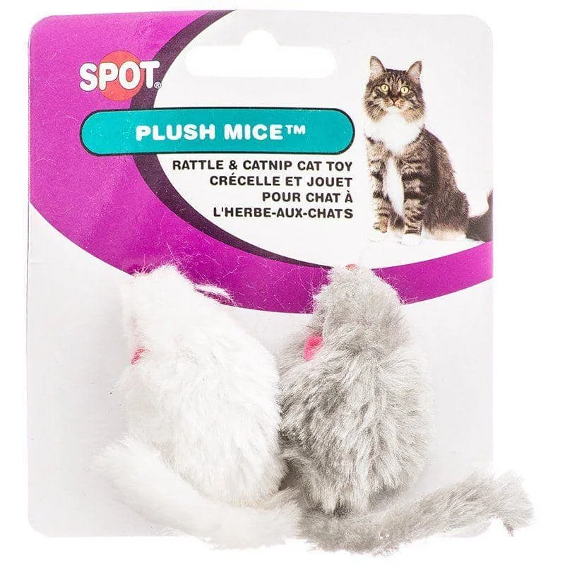 Spot Smooth Fur Mice - 2" Long (2 Pack)