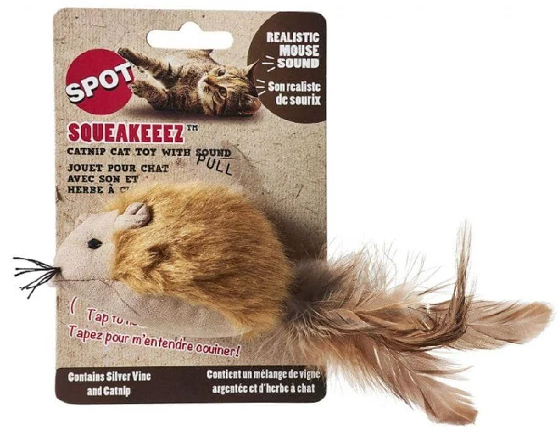 Spot Squeakeeez Mouse Cat Toy Assorted Colors - 1 count