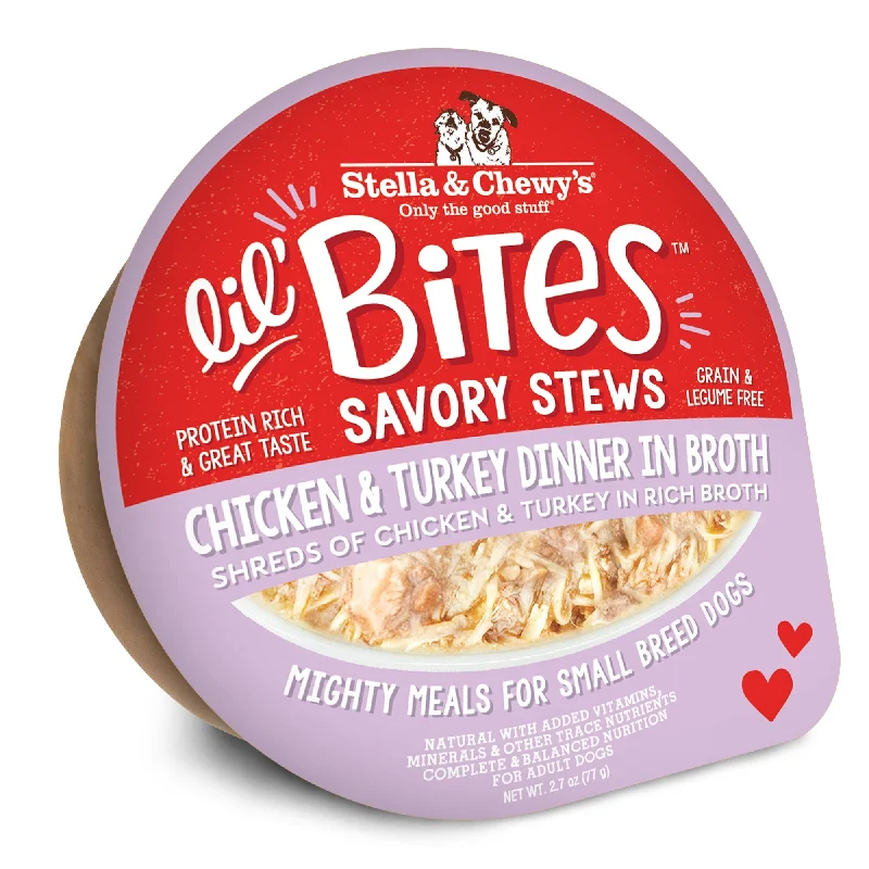 Stella & Chewy's Lil' Bites Savory Stews Chicken & Turkey Dinner in Broth 2.7oz