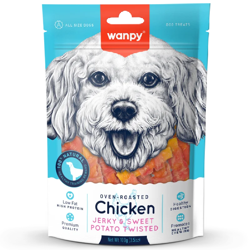 Wanpy Dog Oven-Roasted Chicken Jerky & Sweet Potato Twisted 100g