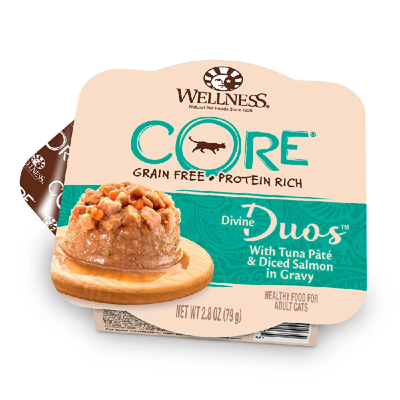 Wellness Cat Core Divine Duos Tuna Pate & Diced Salmon in Gravy 2.8oz