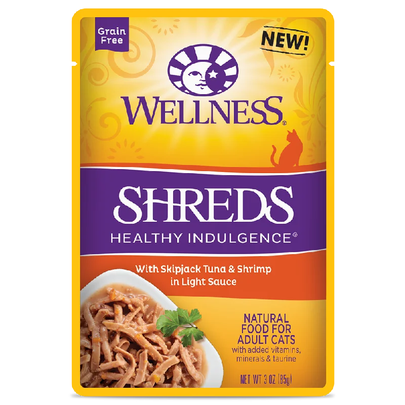 Wellness Cat Healthy Indulgence Shreds - Skipjack Tuna & Shrimp 3oz