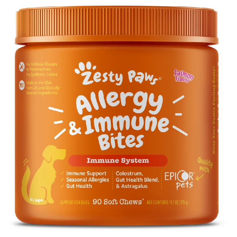 Zesty Paws Dog Allergy & Immune Bites Immune System Salmon 90soft chews